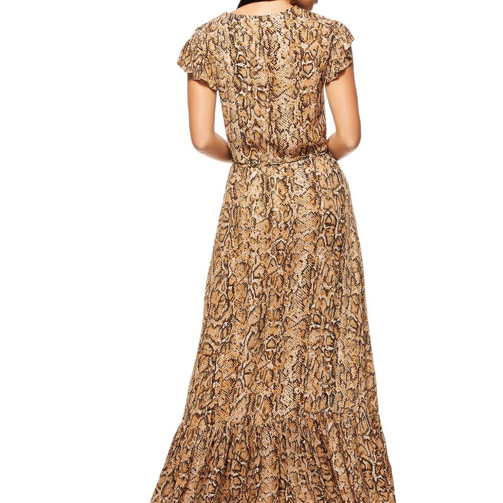 New Snake Skin Print Short Sleeve Wrap Maxi Dress. - Picture 3 of 11